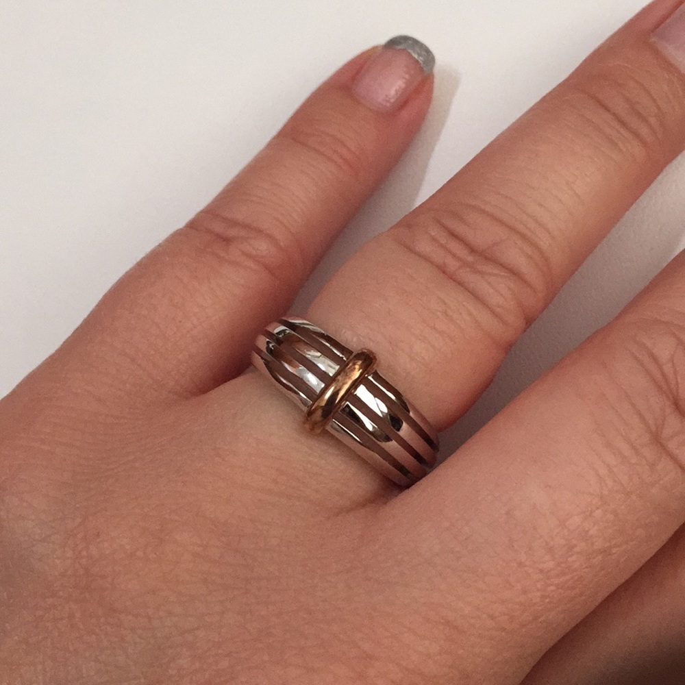 New Sterling Silver with Rose ring size 6.5